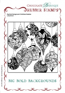 Big Bold Background Christmas Baubles Single Rubber stamp